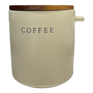 Hearth & Hand Magnolia Stoneware Coffee Canister Wood Lid 37oz NO Scoop 2020